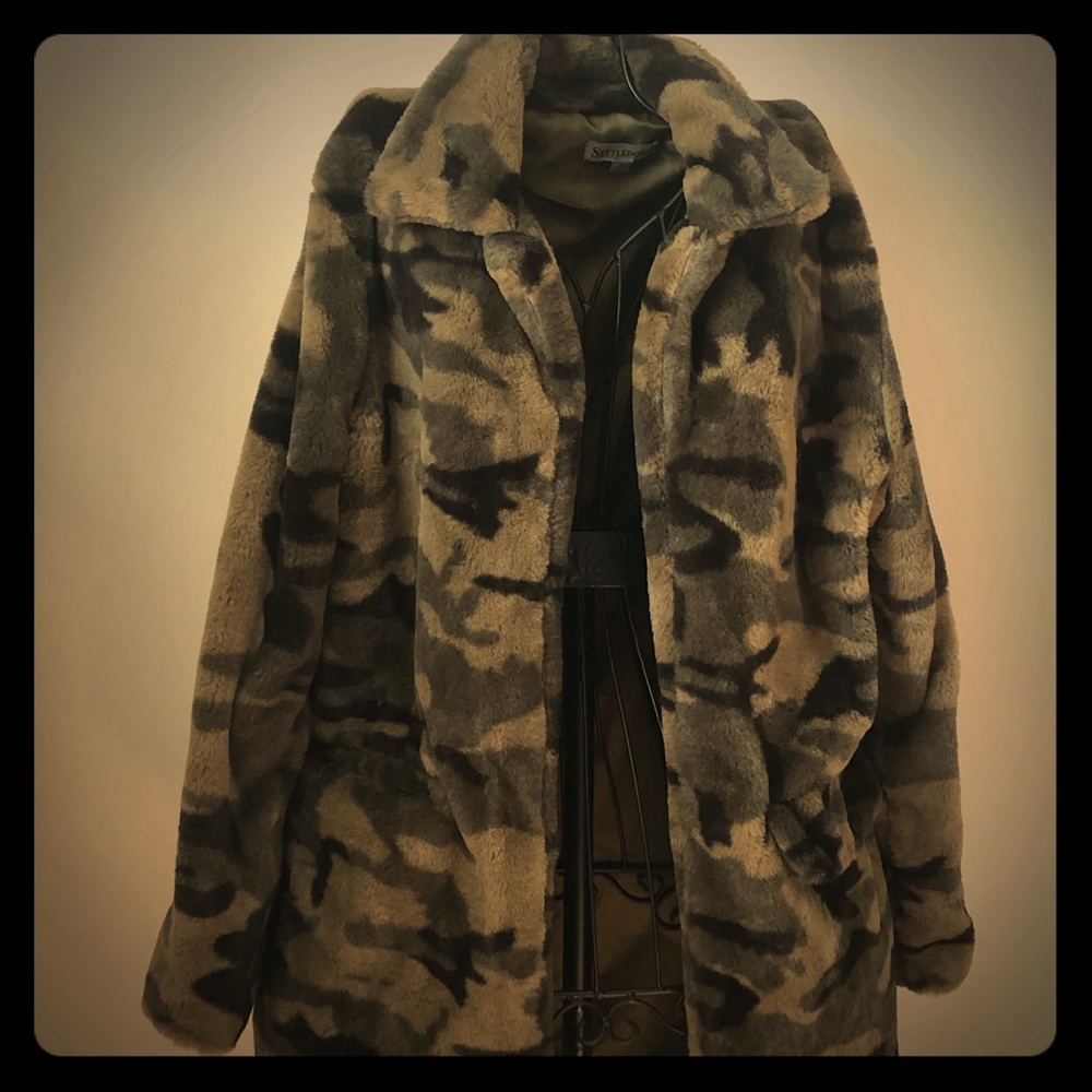 Camo Faux Fur Coat